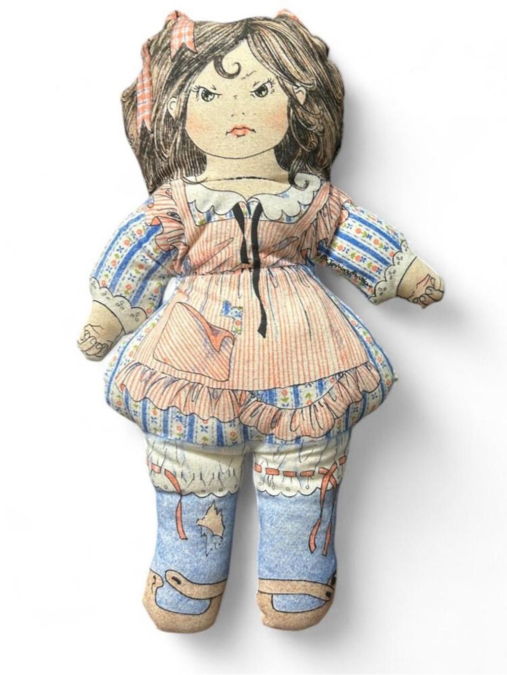 Vintage 1984 Mother Goose Reversible Mood Cloth Doll Plush Girl Toy 12"
